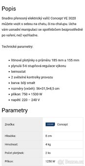 PRODÁM Dvojplotýnkový vařič elektricky - 4