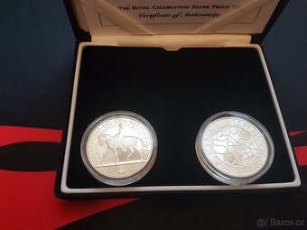 ANGLIE - 2002 & 2003 Royal Celebration stříbro Proof 2 x £5 - 4