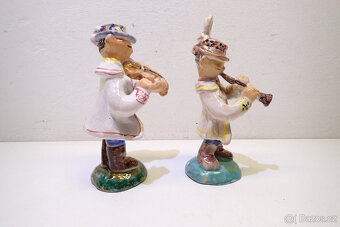 Houslista + Klarinetista - 2 x stará soška  - 4