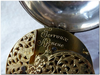 Terroux, Geneva Oignon kolem roku 1690 Kapesní hodinky Verge - 4