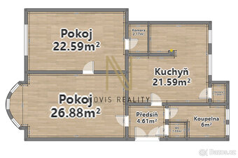 Pronájem, byt 2+1, 90 m², Denisovo nábřeží - 4