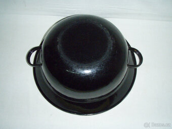 VELKÁ SMALTOVANÁ MÍSA S UCHY - ČERNÁ - 4