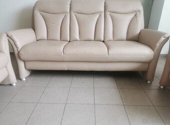 Kožená sedací souprava - jak NOVÁ, BEZ POŠKOZENÍ - 4