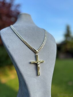 Zlatý řetěz s křížem 157.5G 68cm - PLNY ZLATO - CUBAN CHAIN - 4