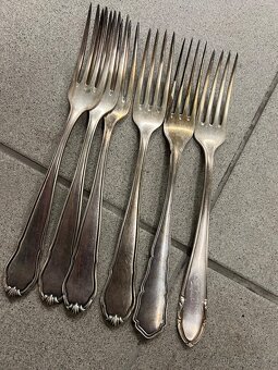 Starožitné stříbrné příbory set pro 6 osob - 4