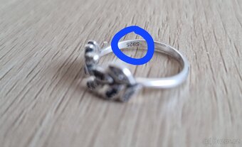 Nový dámský stříbrný prsten prstýnek 925 s lístky vel 56 - 4