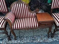 Starožitná sedací souprava - lavice (sedačka) židle 2ks - 4