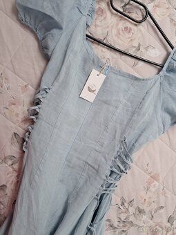 Lněné šaty kvalitní vel.S - 4