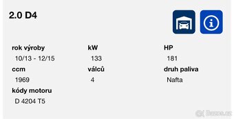 Blok Motoru Volvo D 4204 T5 2.0 D4 133kW Biturbo - 4