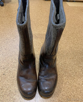 Flokovane stare vojenske zimni kozene boty nemecke WH,SS - 4