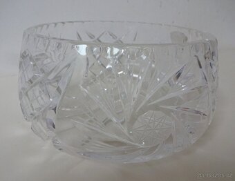 Starožitná skleněná mísa - broušené křišťálové sklo - 4
