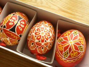 5x ručně batikované vejce, tradiční český výrobek Velikonoce - 4