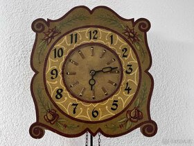 Staré selské malované dřevěné hodiny - 4