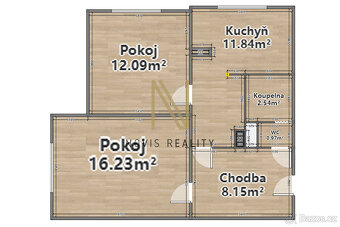 Nájem, byt 2+1, 53 m², Plzeň, ul. Krajní - 4