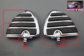 Masívní chrom plotny řidiče spolujezdce chopper,cruiser. - 4