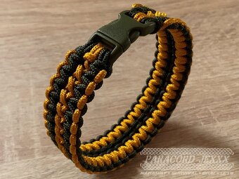 PARACORD náramek (20 cm) gold - oliv - 4