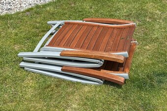 2ks skládací zahradní židle eukalyptus - 4