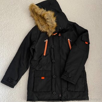 Pánská černá parka bunda s kapucí vel. M/L, 48-50 - 4