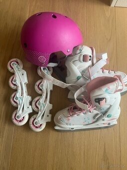 2x Dívčí brusle 2v1 - vel. 33-36 + 2x helma zdarma - 4