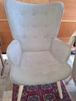 Křeslo ušák s podnožkou - 4