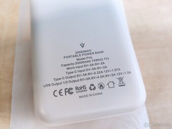 NOVÁ powerbanka Vention 20000mAh 22,5W - 4