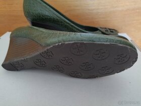 Lodičky na klínku Tory Burch, olivová kůže vel. 36 - 4