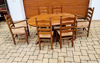 Masivní jídelní set, stůl z masivu - 4