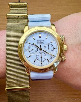 18K ZLATÉ PÁNSKÉ HODINKY ZENITH EL PRIMERO S ETUI - 4