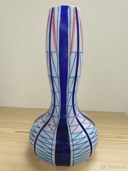 ZAMLUVENO-STAROŽITNÁ PŘEJÍMANÁ SKLENĚNÁ VÁZA RETRO 31CM - 4