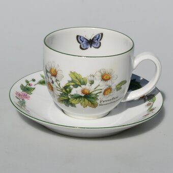 Bylinková porcelánová sada -cajnik +dvojset +mlékovka +hrnek - 4