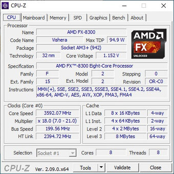 AMD FX-8300 - OSMIJÁDROVÝ CPU PRO AM3+, TDP 95W - 4