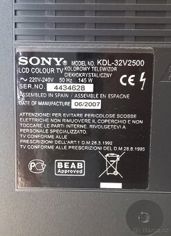 TV Sony Bravia LCD KDL-32V2500 se set-top boxem 82cm - 4