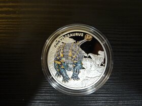 Stříbrná mince Pravěký svět - Ankylosaurus proof - 4