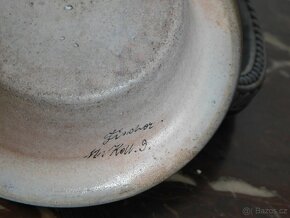 Starožitný historický cyklistický kameninový korbel - bier s - 4