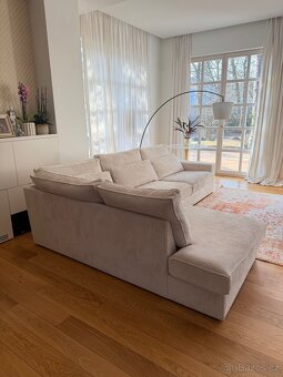 Manšestrová rohová sedačka sedací souprava - 4