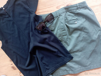 Set KHAKI SUKNĚ+ČERNÉ TRIKO+BRÝLE RELAX - 4