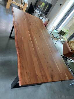 Jídelní stůl 180x90, akáciové dřevo a kov - 4