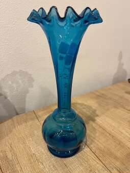 Stará modrá malovaná váza - 4