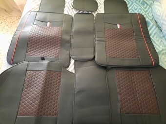 Kompletní set autopotahů z PU kůže červeno/černá - 4
