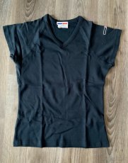 Nové dámské tmavě modré triko s krátkým rukávem do V - 4