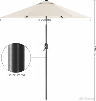 Nový slunečník ---- rozměry u fotek - 4