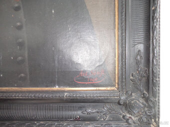 Starožitný obraz-portrét-1890 - 4