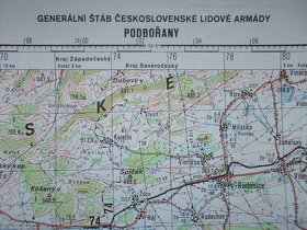 Vojenská tajná mapa Podbořany vojenský újezd Doupov - 4
