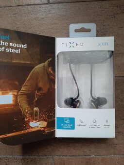 Stereo bluetooth sluchátka FIXED Steel A2DP stříbrná nová - 4