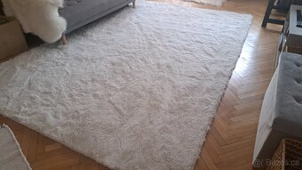 Bílý plyšový koberec 200 x 300 cm, 100% Polyester - 4