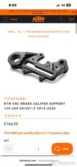 Ktm SX/ XC cnc drziak brembo stremena, zadny - 4