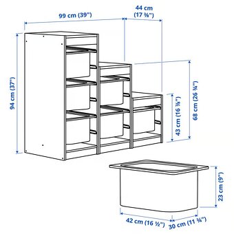 Úložná sestava / regál s boxy na hračky IKEA Trofast - 4