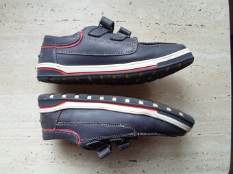 Modré boty polobotky kožené - 35 nové - 4