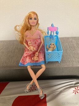 těhotná panenka barbie +ken+výbava - 4