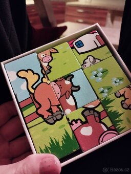 Dřevěné kostky teddies 9ks - 4